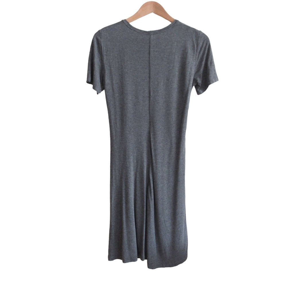 A.L.C. Grey Sally T-Shirt Dress Small Ruched Side Short Sleeves Crewneck Stretch - Picture 2 of 10